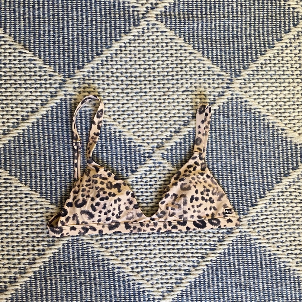 Leopard triangle bikini top